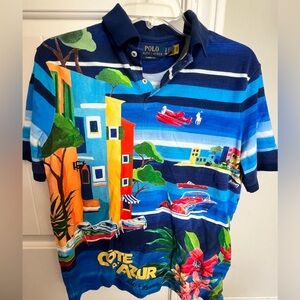 Ralph Lauren Polo Classic Fit Print Mesh Polo Shirt